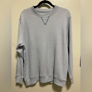 Aerie waffle knit crewneck sweatshirt in a light blue or baby blue Size XS